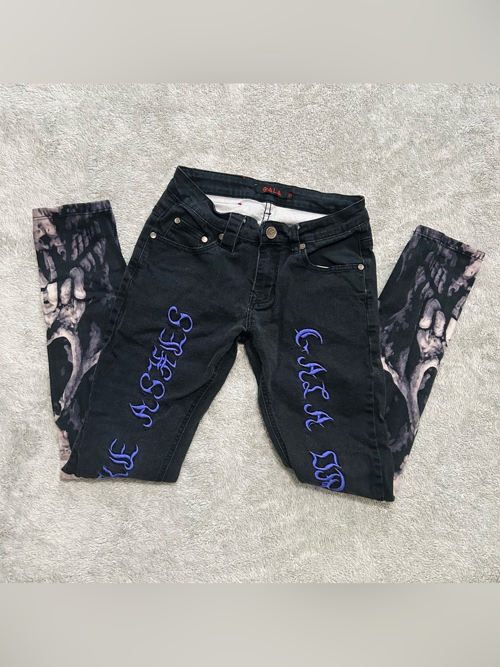 Gala Original “Departure” Denim Jeans Black/Purple Size 28